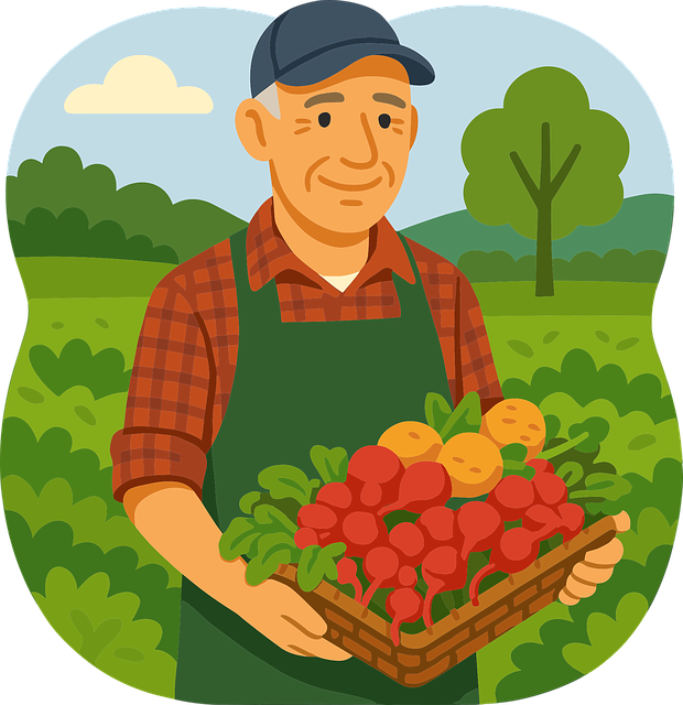 Free farmer vegetables harvest vector