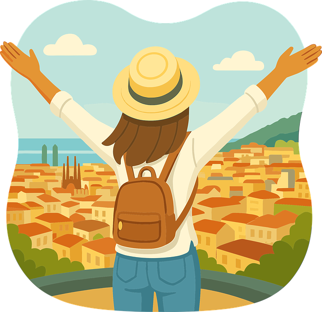 Free traveler city overview vector
