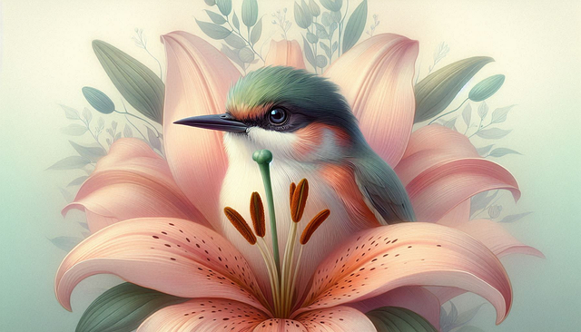 Free ai generated flower bird illustration