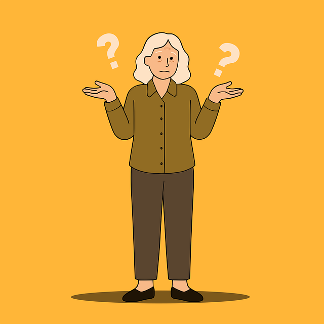 Free woman confusion uncertainty vector