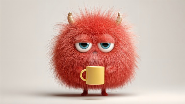 Free monster hairy red illustration