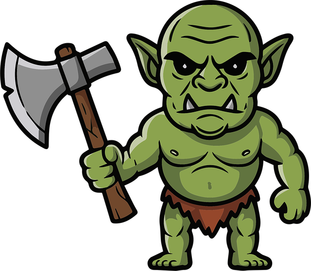 Free ai generated orc warrior illustration