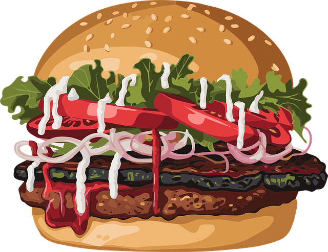 Free veggie burger black bean patty burger healthy veggie burger vector