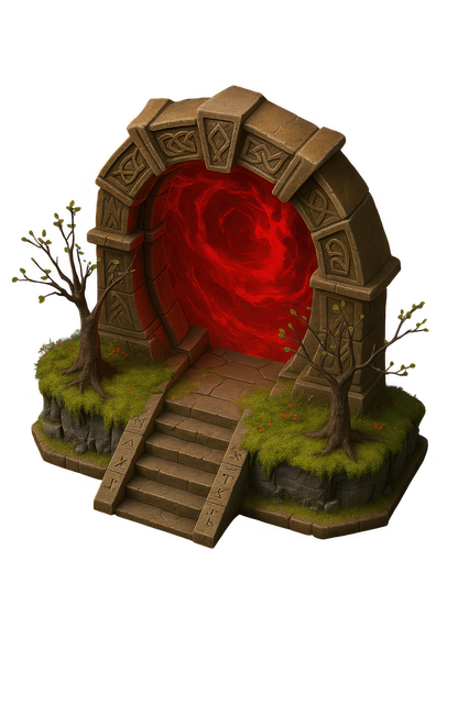 Free ai generated fantasy portal ancient gateway illustration