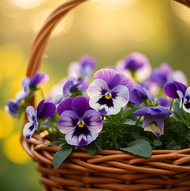Free pansies flowers violet illustration