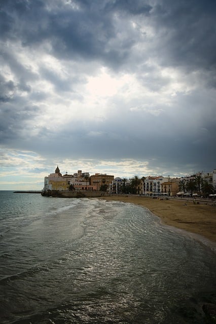 Sitges, Strand, Kirche, Katalonien