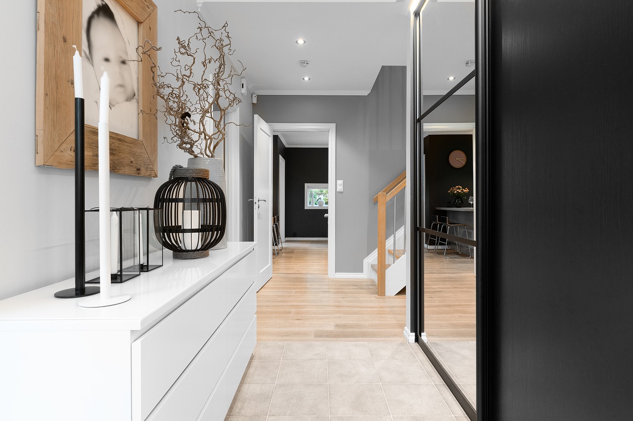 Minimalist entryway bench with hidden shoe storage and sleek hallway furniture
