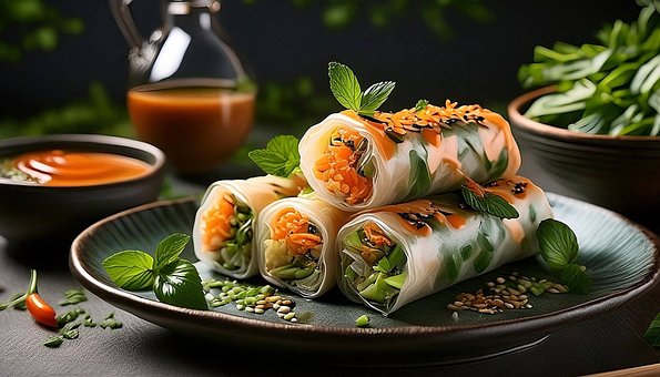 Free Pring Rolls Vietnamese Food illustration and picture