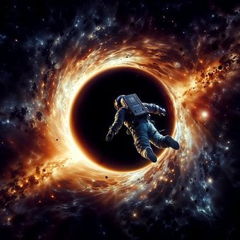 Free Astronaut Black Hole illustration and picture