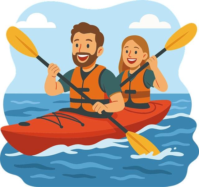 Free ai generated kayaking sea vector