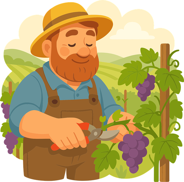 Free ai generated farmer grape vector