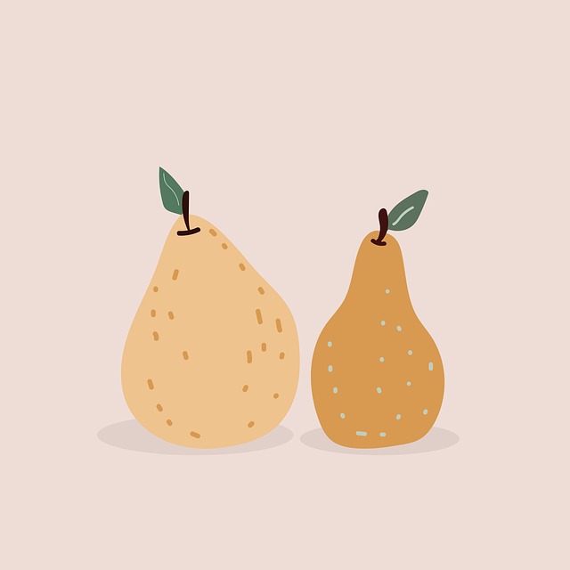 Free pears healthy drawing illustration