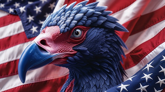 Free ai generated eagle american flag illustration