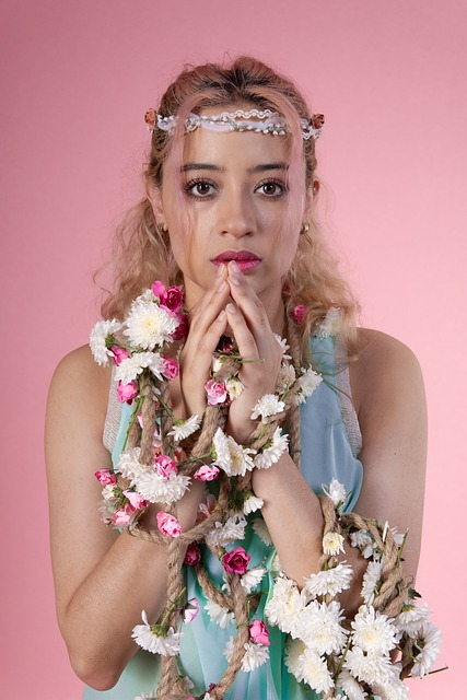 Frau, Modell, Natur, Blumen, Frühling