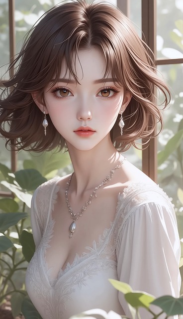 Ai Gerado, Garota, Lindo, Flores, Anime