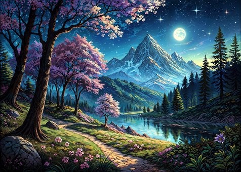 Free Spring Landscape illustration and picture
