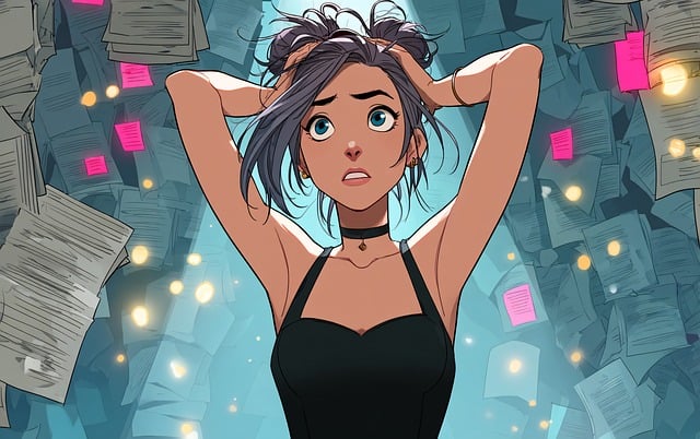 Free anime girl city illustration
