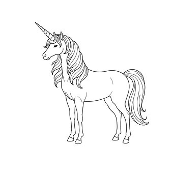 Free Unicorn Line Art illustration and picture