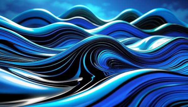 Free Abstract Art Digital Waves illustration and picture