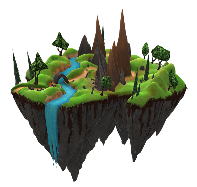 Free trees nature river illustration