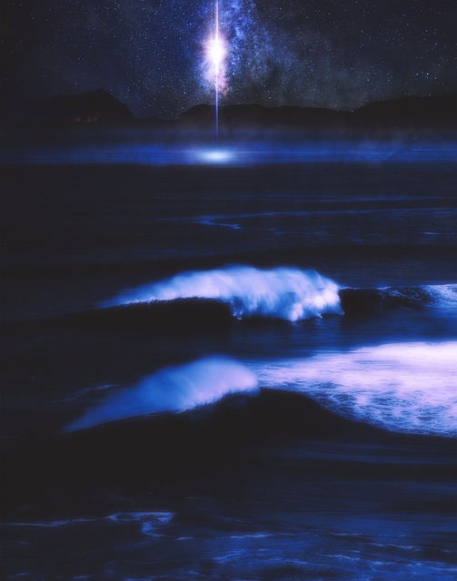 Oceaan, Zee, Zonsondergang, Nacht, Lucht