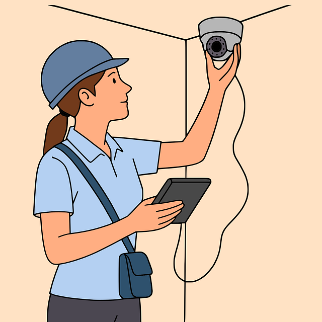 Free woman security camera cctv vector