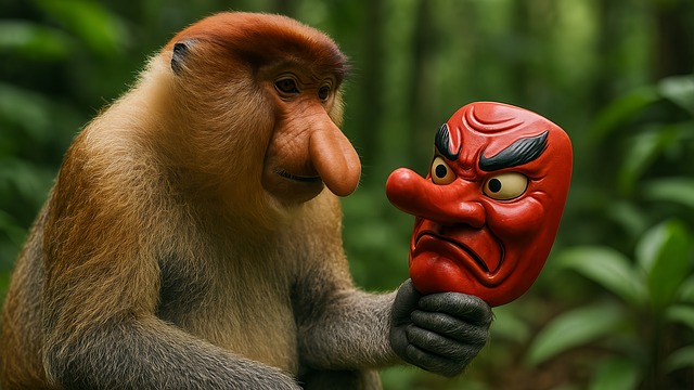 Free proboscis monkey tengu mask mask illustration