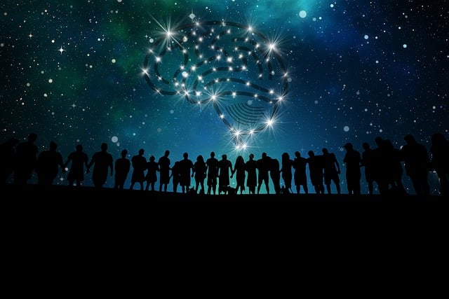 Free universe constellation brain illustration