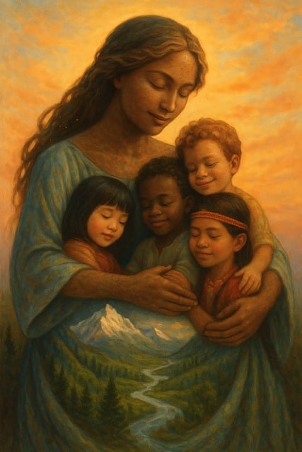 Free ai generated motherhood love illustration