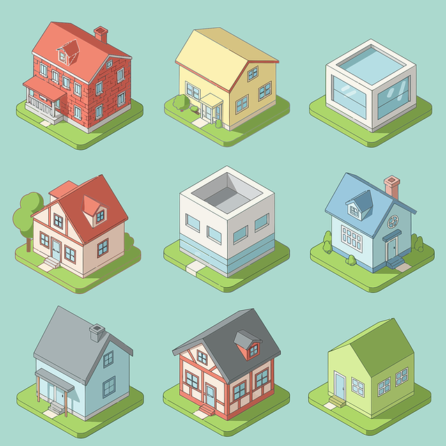 Free ai generated isometric houses residential buildings vector