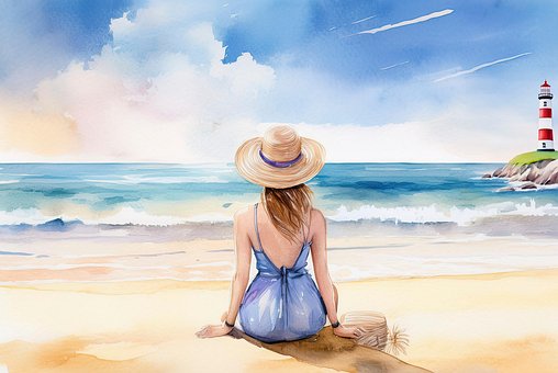 Free Ai Generated Beach illustration and picture