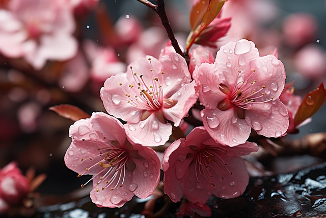 Free ai generated petals floral snowfall illustration