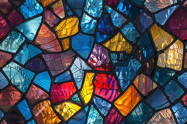Free stained glass mosaic colorful illustration