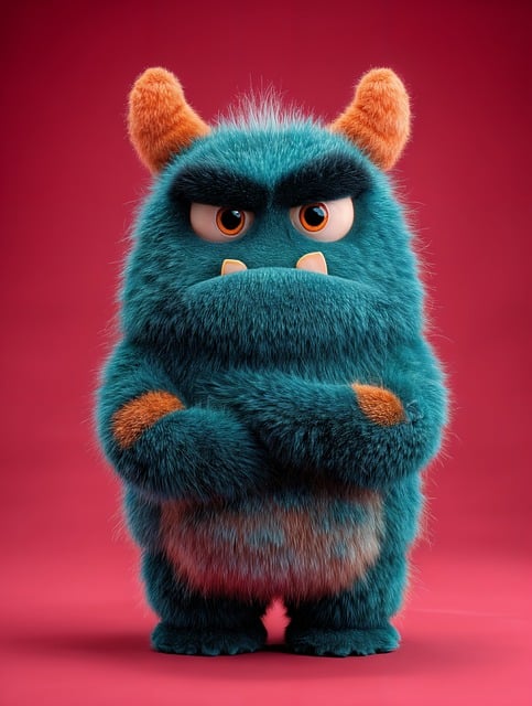 Free monster cartoon character hairy illustration