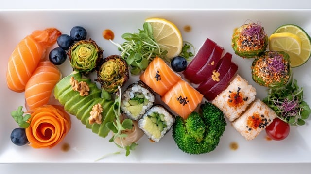 Free ai generated sushi salmon illustration