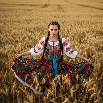 Mujer, Modelo, Chica, Folklore, Polonia