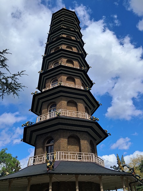 Pagoda, Chiński, Wieża, Kew
