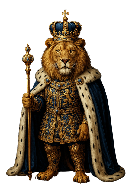 Free royal lion artwork majestic animal art regal costume vector