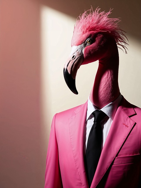 Ai Generiert, Geschäftsmann, Flamingo