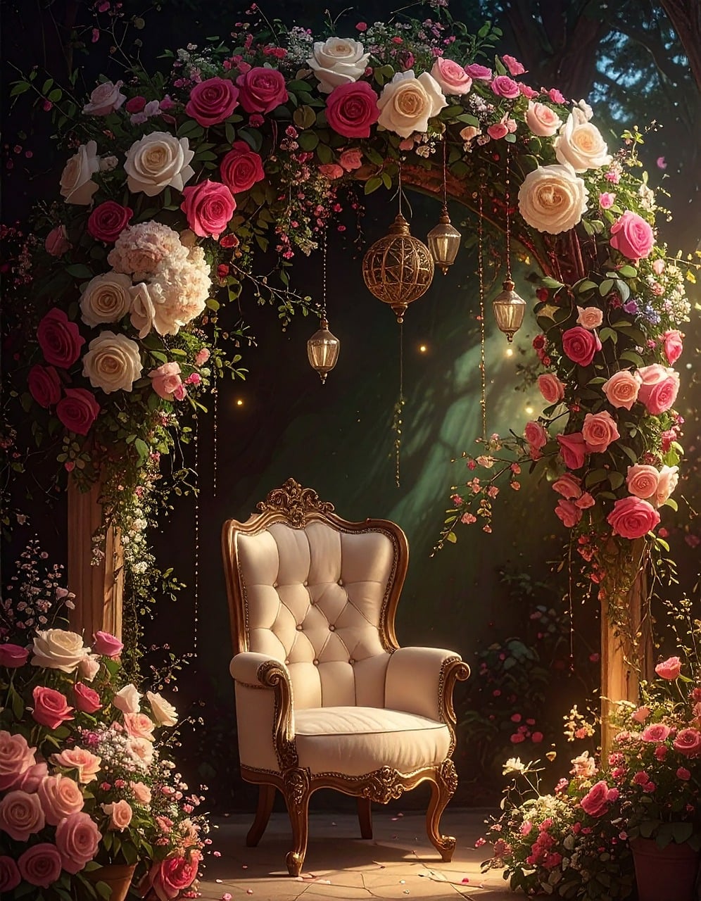 Download Chair, Roses, Romantic. Royalty-Free Stock Illustration Image ...