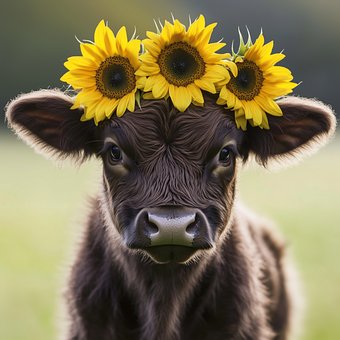 Bonitinho, Vaca, Bebê, Gado, Fazenda