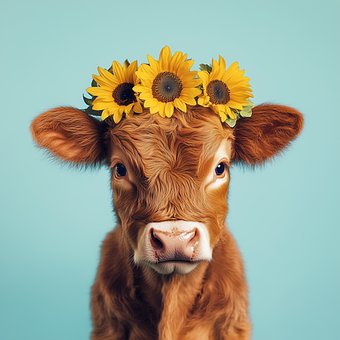 Bonitinho, Vaca, Bebê, Gado, Fazenda