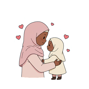 Ai Generiert, Mutter, Tochter, Hijab