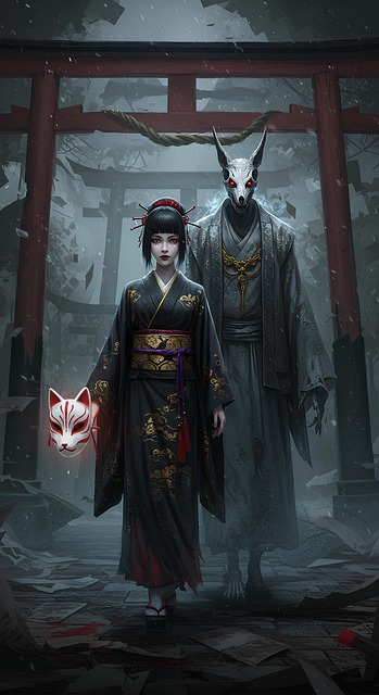 Japanisch, Hexe, Magie, Halloween