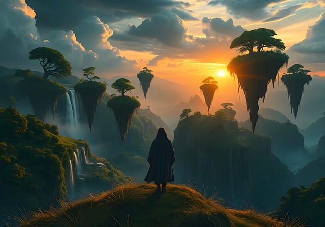 Free ai generated mountains man illustration