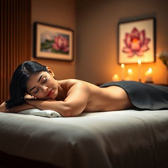 Meisje, Vrouw, Massage, Naakte, Kaars