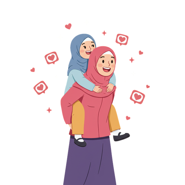 Free ai generated muslim mother illustration