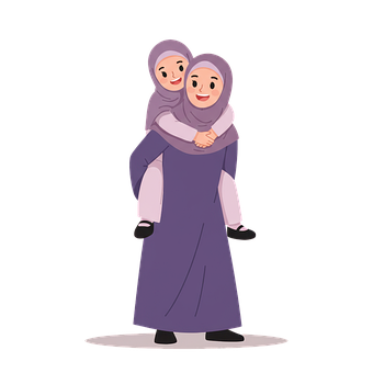Ai Generiert, Mutter, Tochter, Hijab