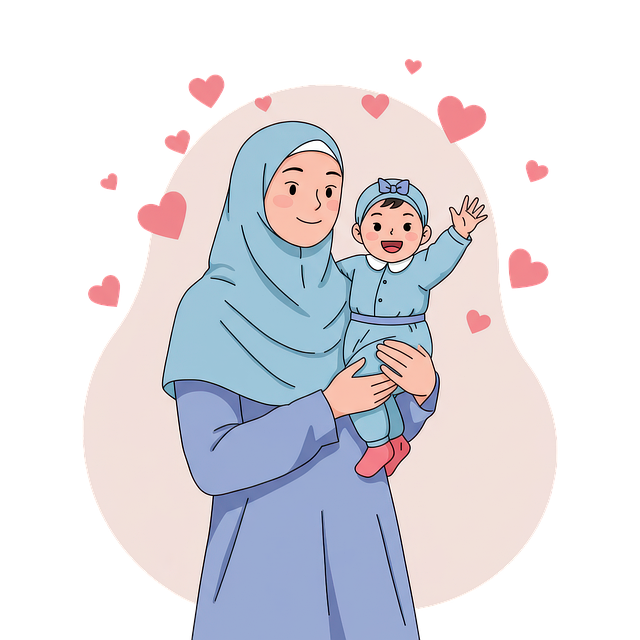 Free ai generated muslim mother illustration