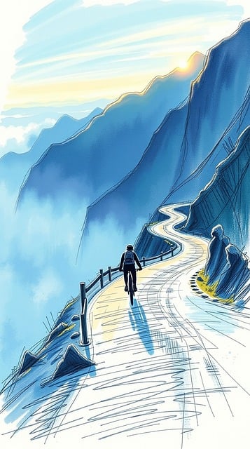 Free Mountains Cycling illustration and picture